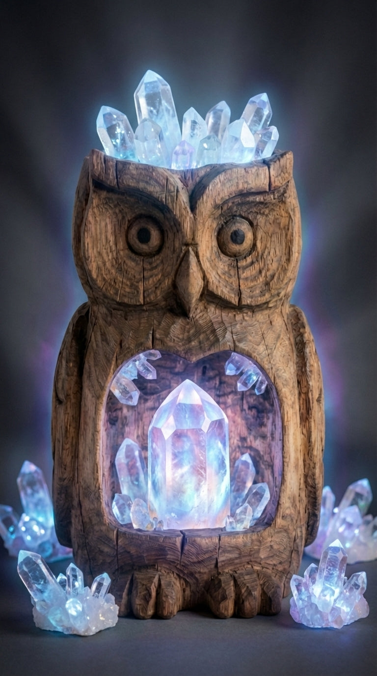 🦉 The Crystal Guardian - A quiet presence that watches over your space