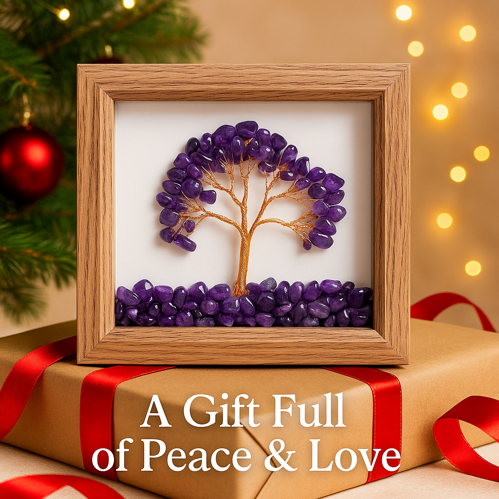 Amethyst Picture Frame Fortune Crystal Tree for Home Decoration