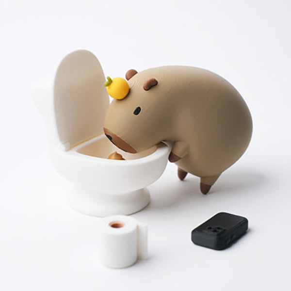 Impresión 3D de un capibara en el baño 
