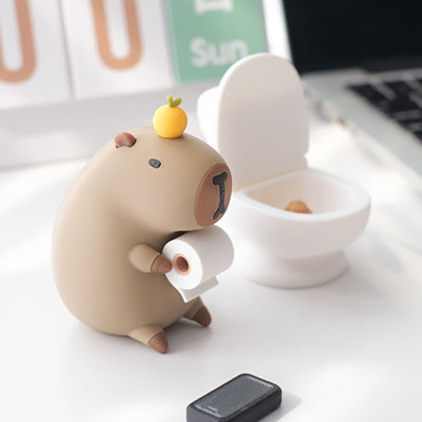 Impresión 3D de un capibara en el baño 