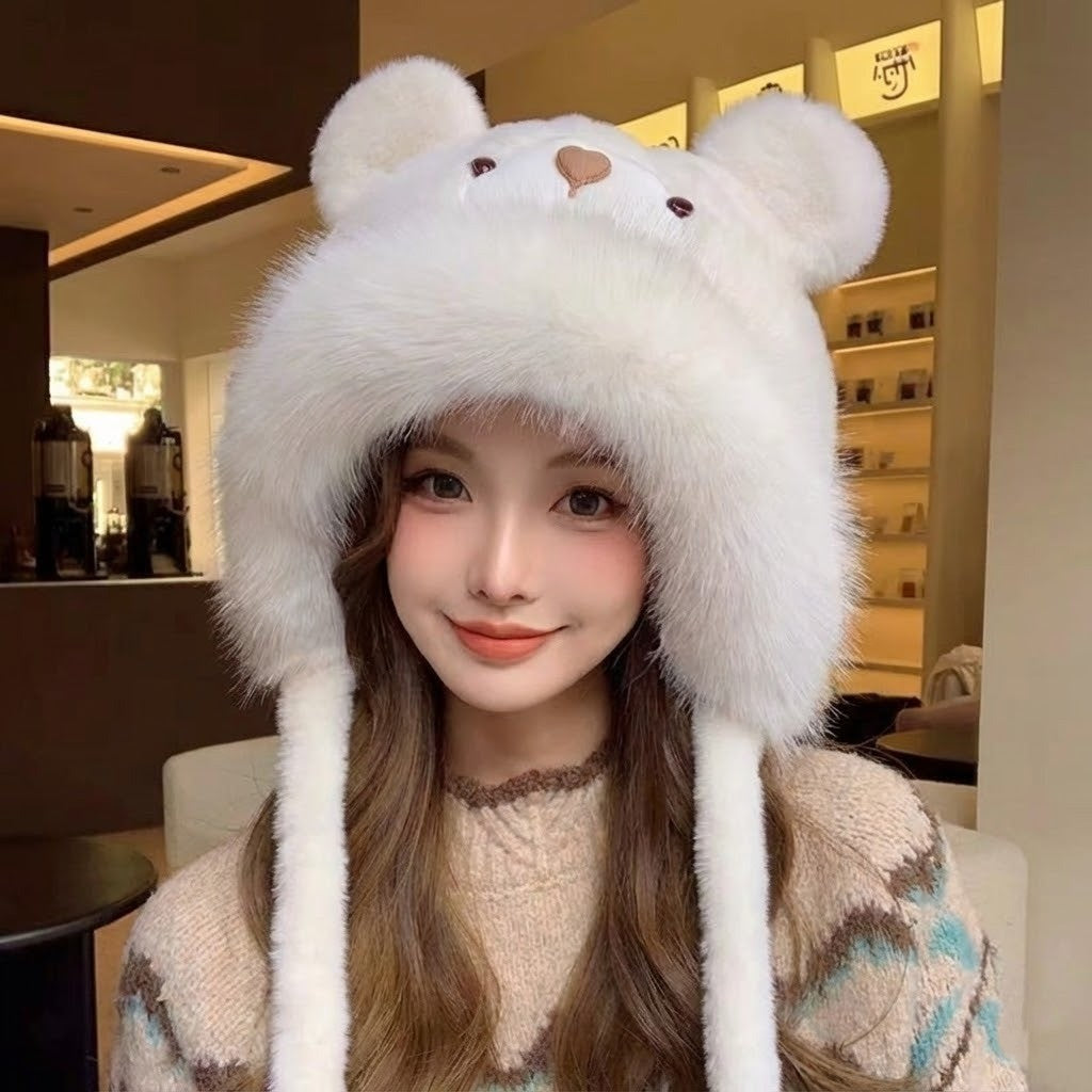 Fluffy Bear Winter Hat