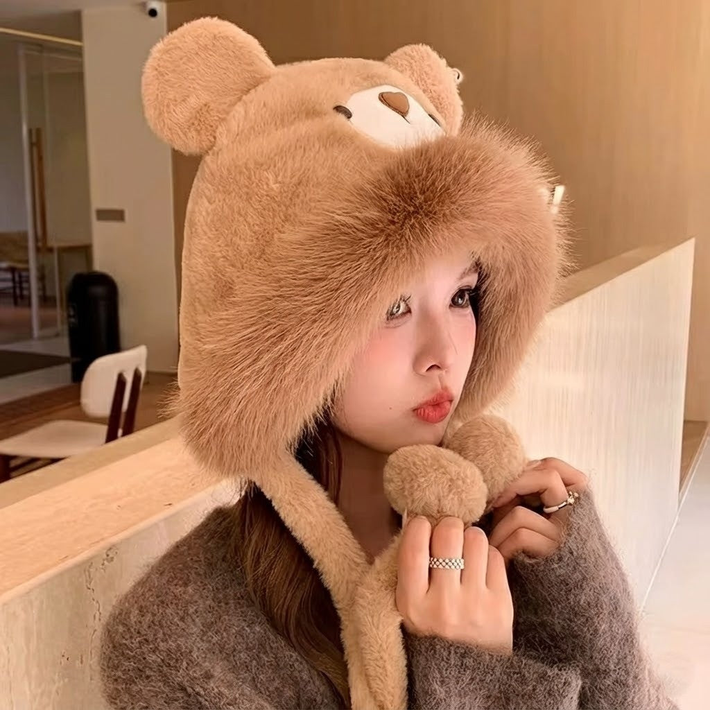 Fluffy Bear Winter Hat