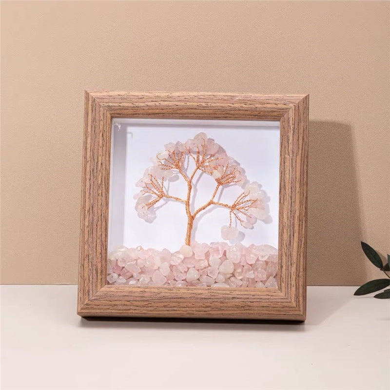 Amethyst Picture Frame Fortune Crystal Tree for Home Decoration