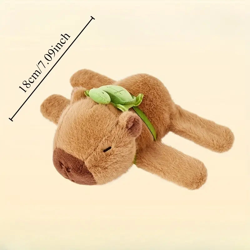 Conjunto de pulseras de peluche de capibara y tortuga