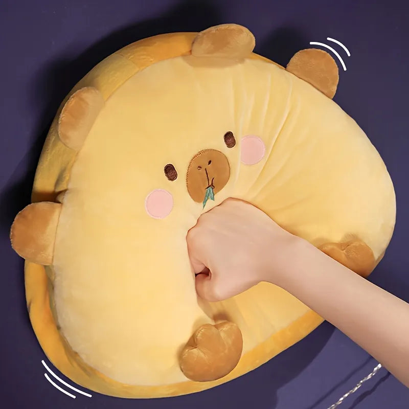 Almohada de peluche con forma de carpincho de dibujos animados con núcleo de almohada