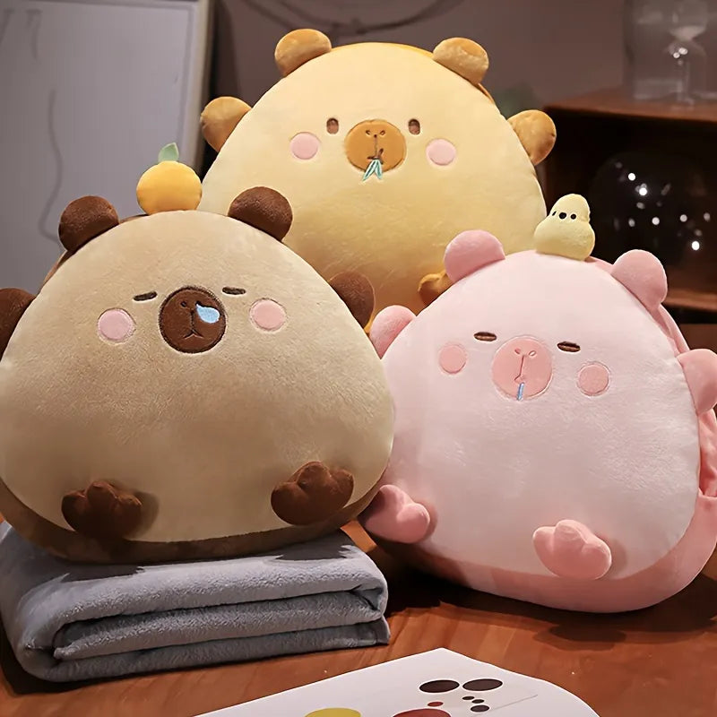 Almohada de peluche con forma de carpincho de dibujos animados con núcleo de almohada