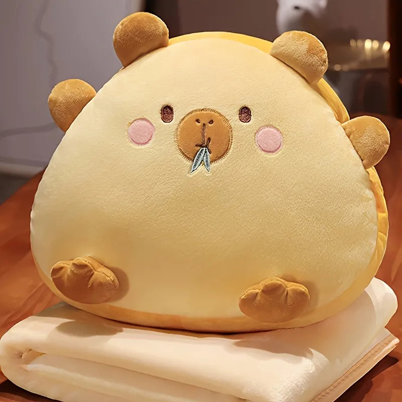 Almohada de peluche con forma de carpincho de dibujos animados con núcleo de almohada
