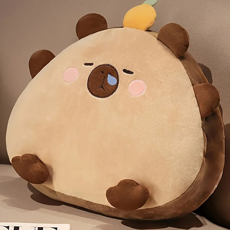 Almohada de peluche con forma de carpincho de dibujos animados con núcleo de almohada