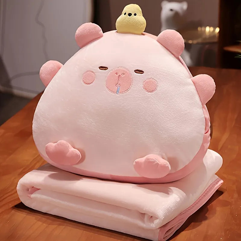 Almohada de peluche con forma de carpincho de dibujos animados con núcleo de almohada