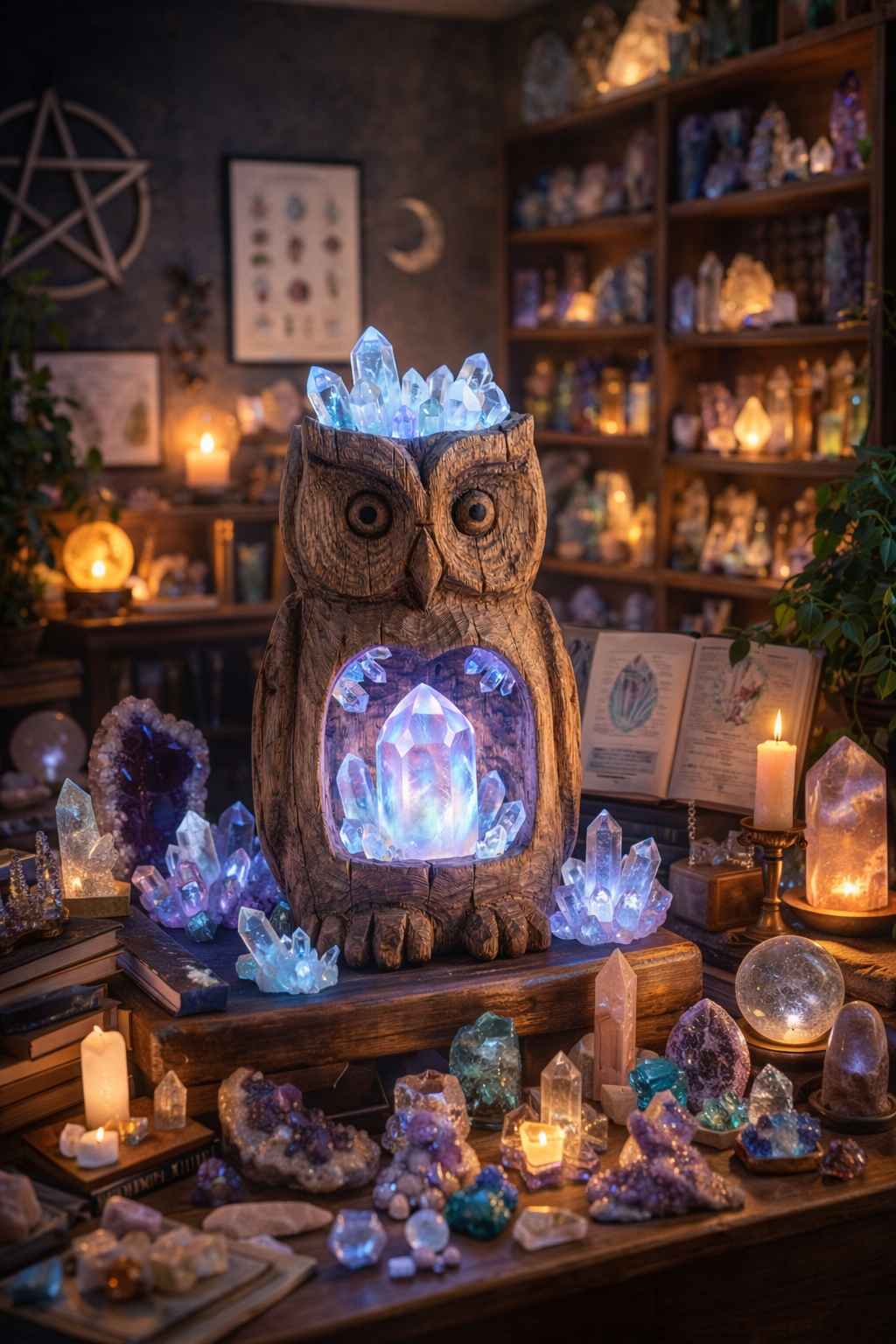 🦉 The Crystal Guardian - A quiet presence that watches over your space