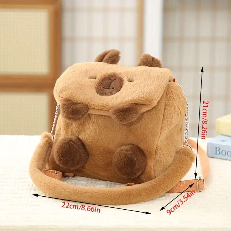 Lindo bolso bandolera de peluche de carpincho