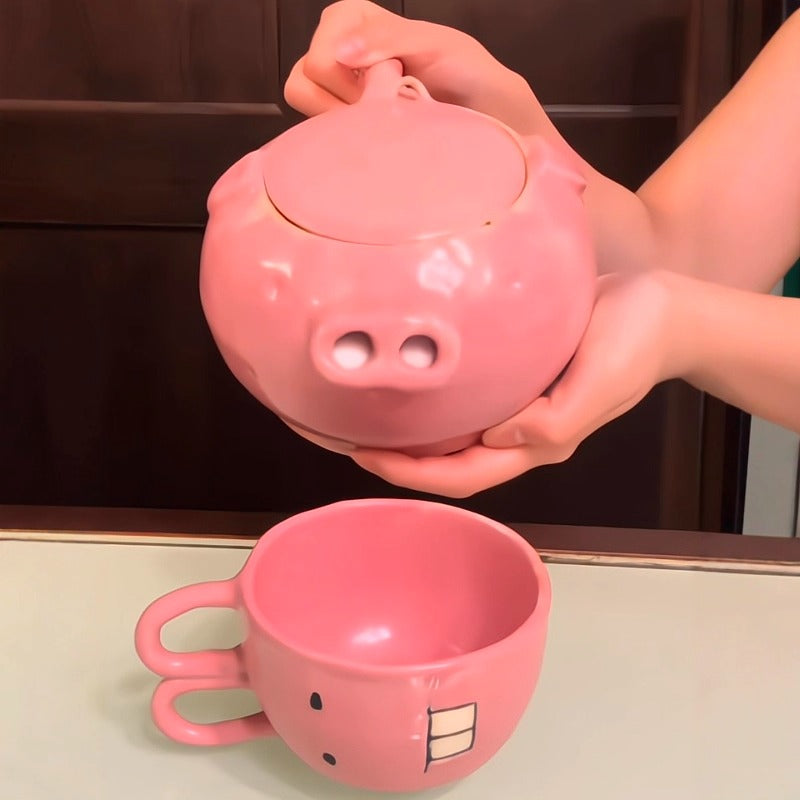 Cute Cartoon Piggy Teapot