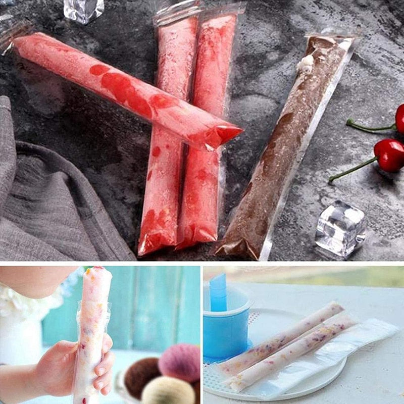 Juego de bolsas para hacer paletas de hielo fácil 
