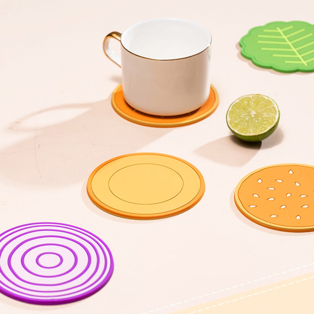 Juego de decoración de posavasos de hamburguesa
