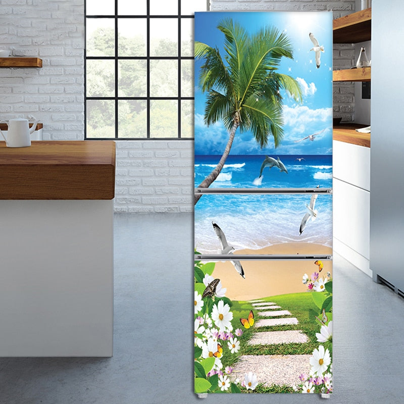 Pegatina autoadhesiva para refrigerador, elegante y resistente al agua
