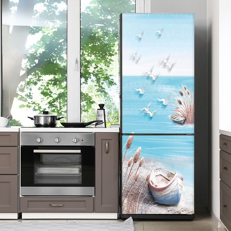 Pegatina autoadhesiva para refrigerador, elegante y resistente al agua