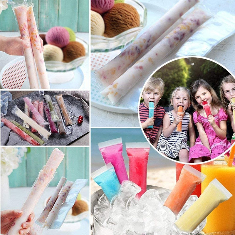 Juego de bolsas para hacer paletas de hielo fácil 