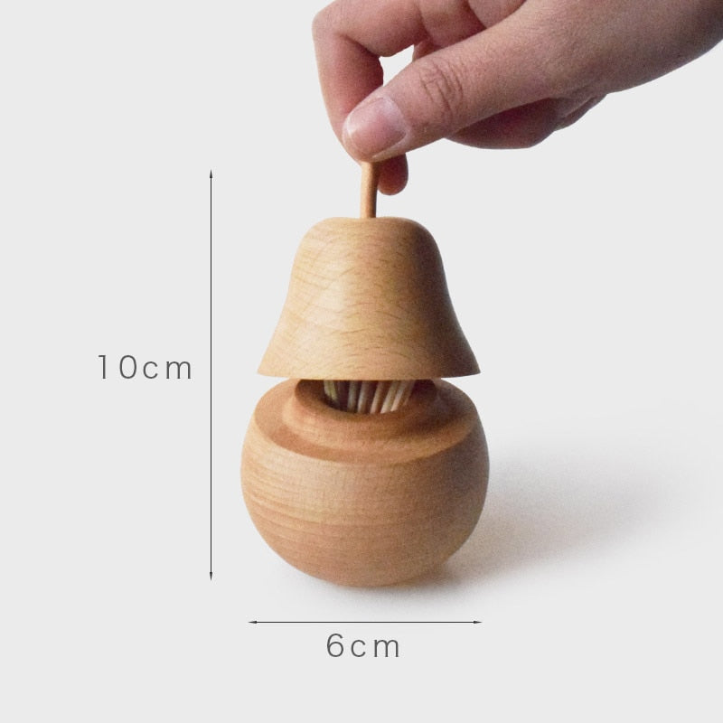 Palillero de madera con forma de pera
