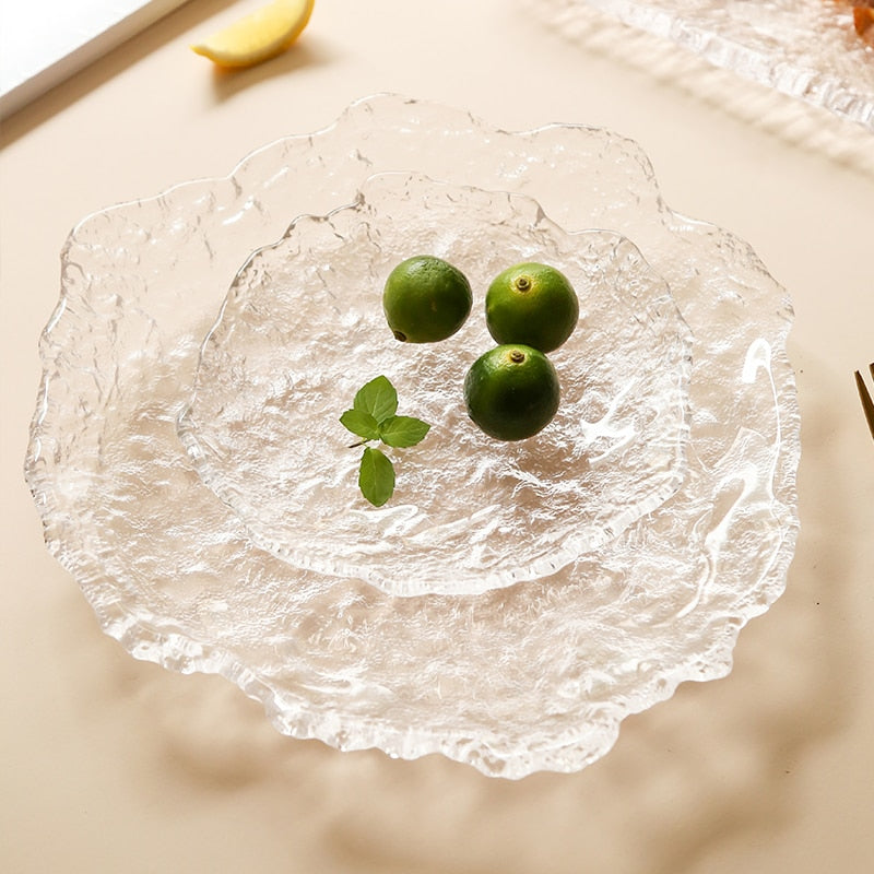 Platos de cristal de estilo nórdico congelado