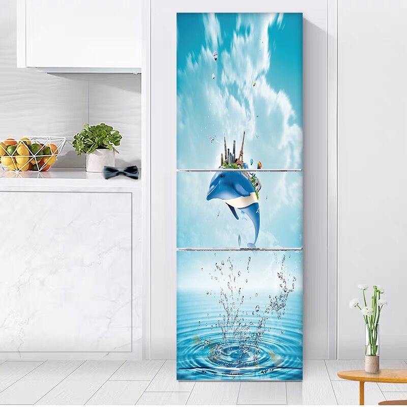Pegatina autoadhesiva para refrigerador, elegante y resistente al agua
