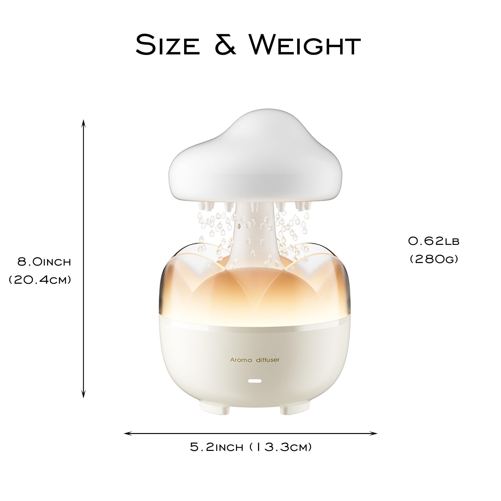 Raindrop Portable Humidifier Cloud Oil Diffuser 230ML