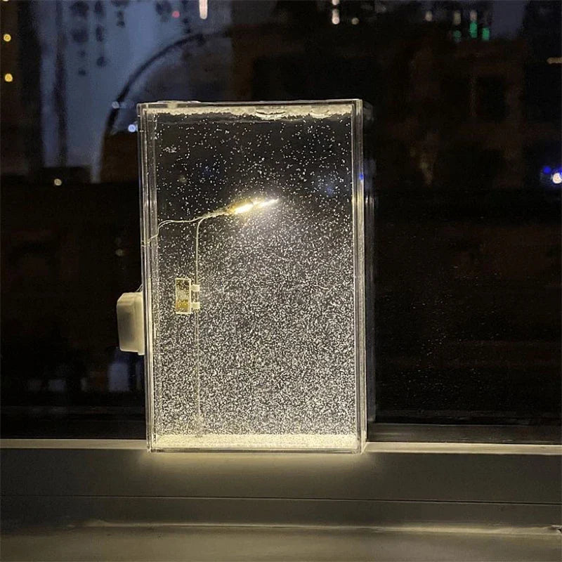 Decoración con efecto nevada de farolas LED