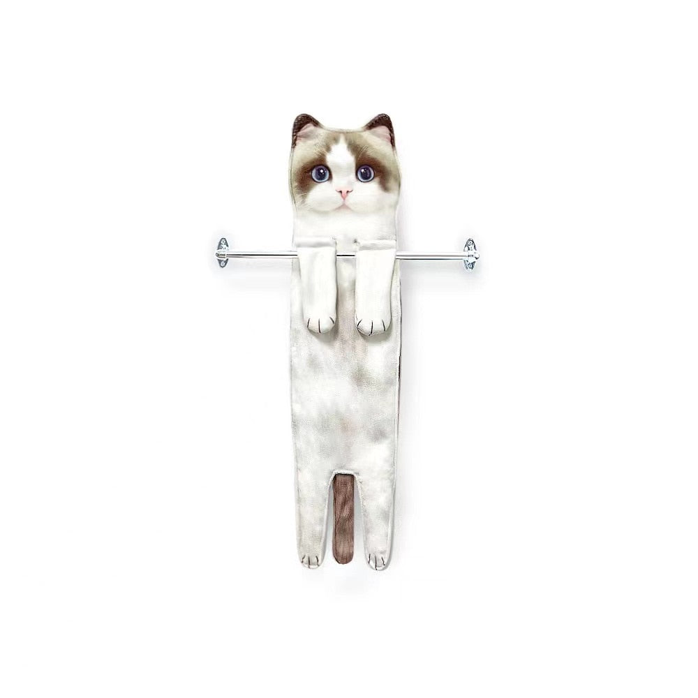Funny Cat Hand Towels