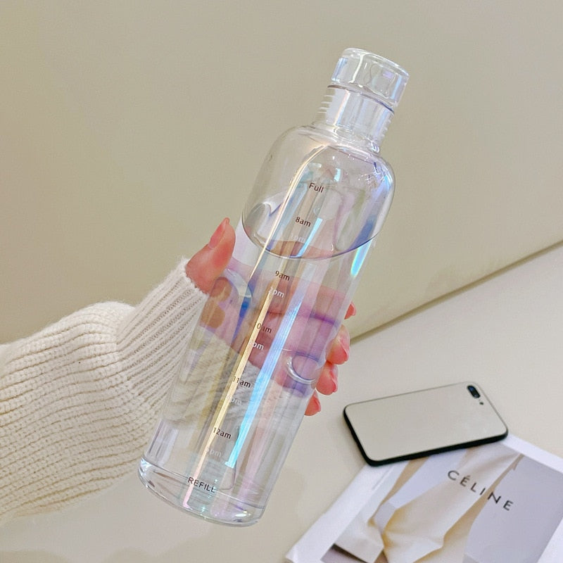 Botella de agua de vidrio resistente al calor Time Scale