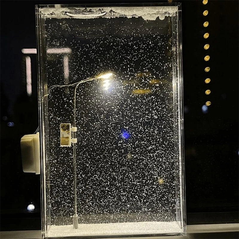 Decoración con efecto nevada de farolas LED