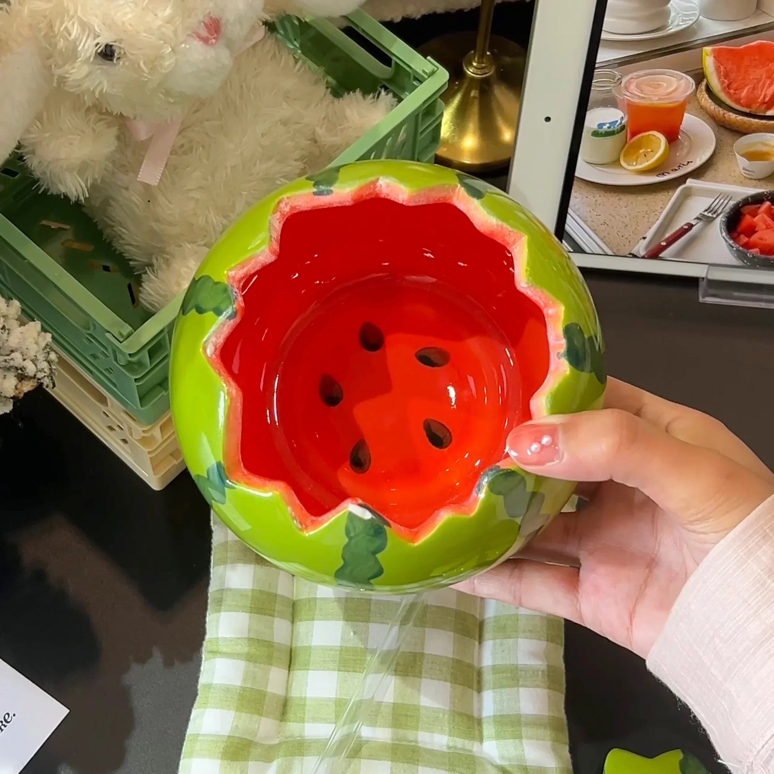 Taza con forma de sandía dulce