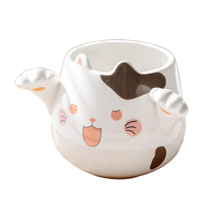 Cute Cartoon Cat Mugs With Spoons