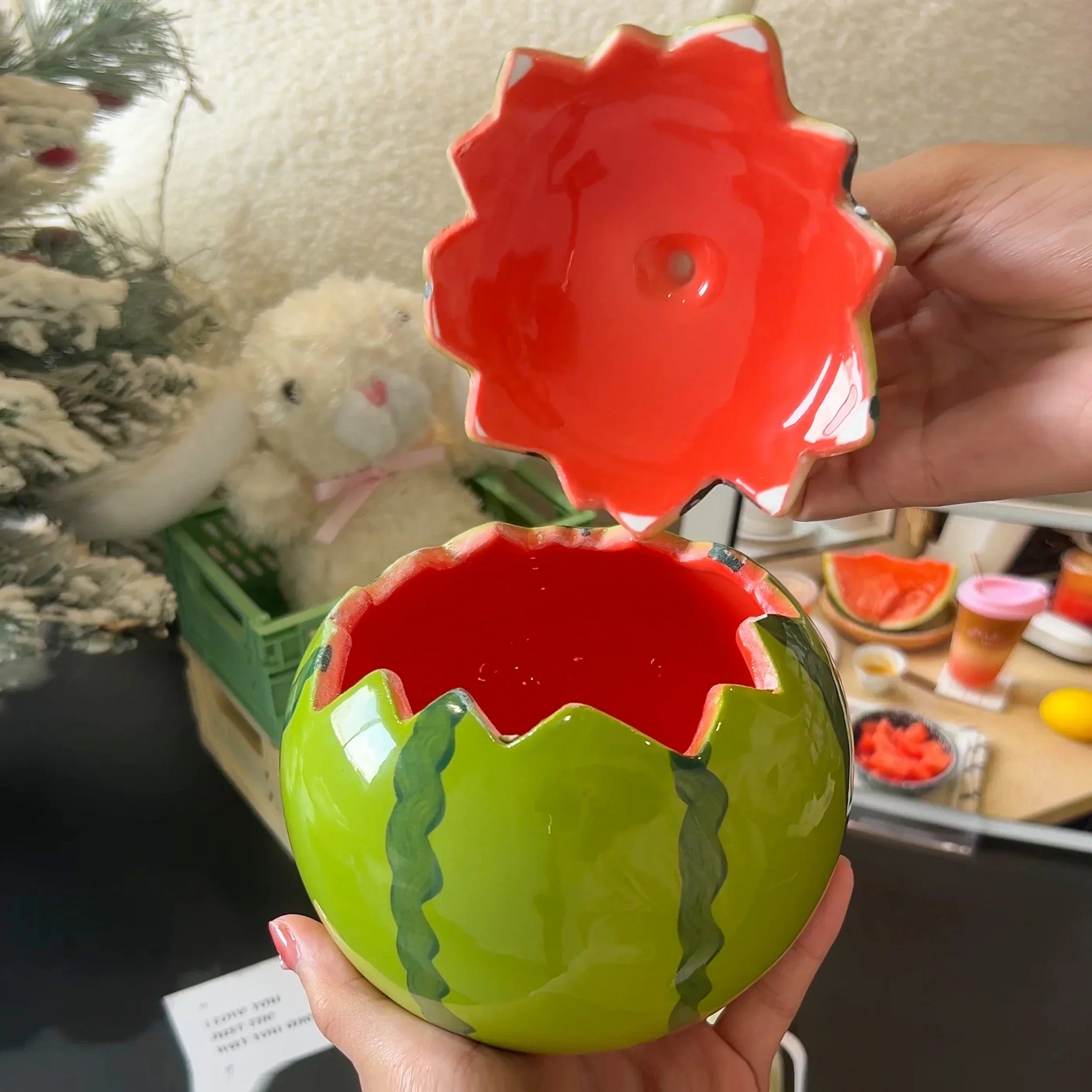 Taza con forma de sandía dulce