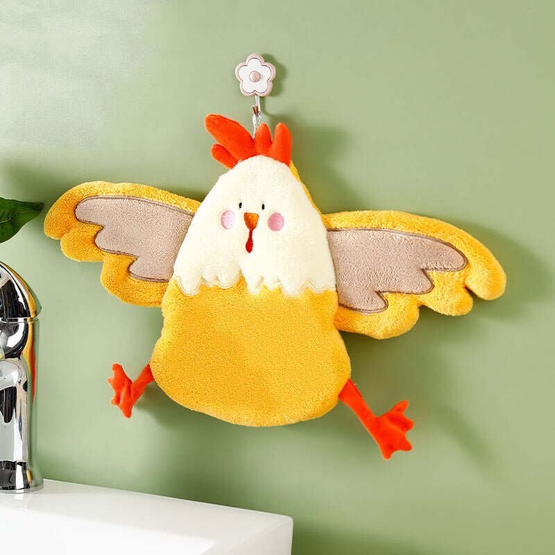 Toalla de manos de secado rápido con forma de pollo