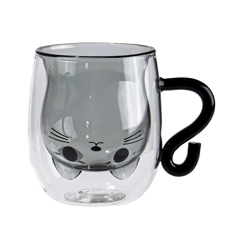 Cute Cat Double-layer Coffee Mug
