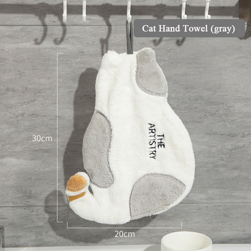 Cute Cat Hand Towels