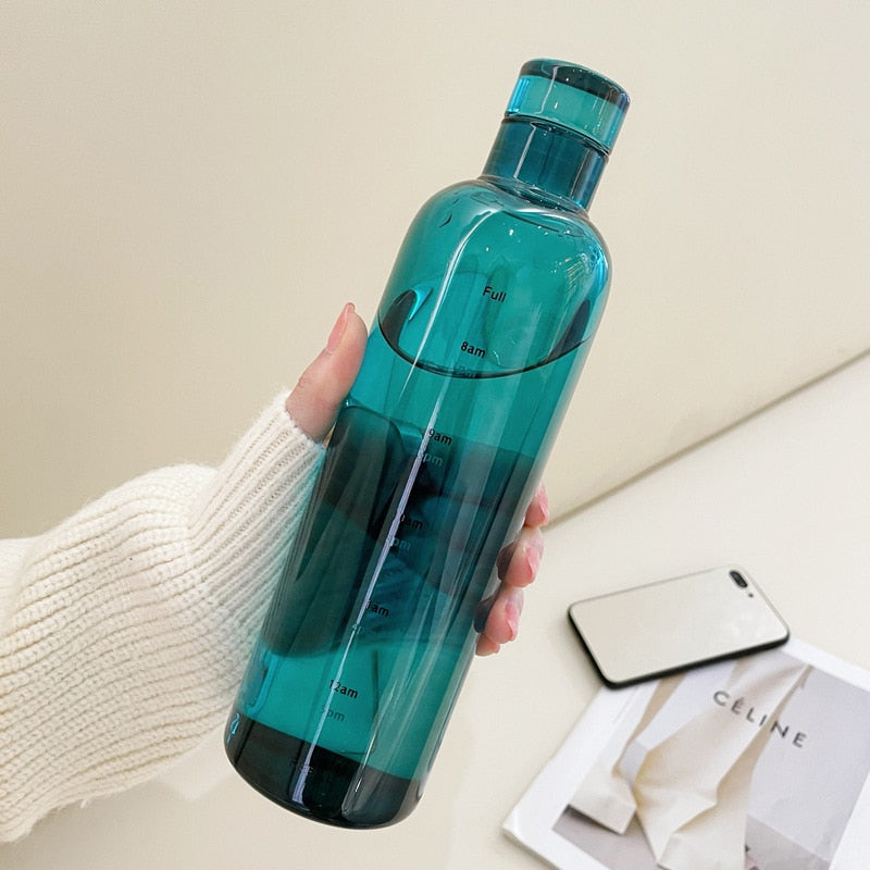 Botella de agua de vidrio resistente al calor Time Scale
