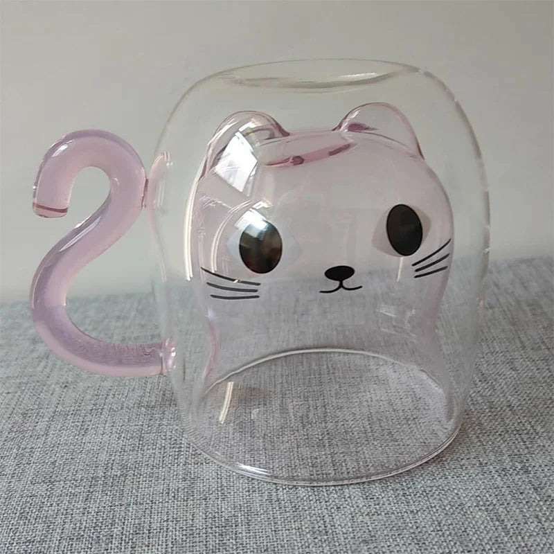 Cute Cat Double-layer Coffee Mug