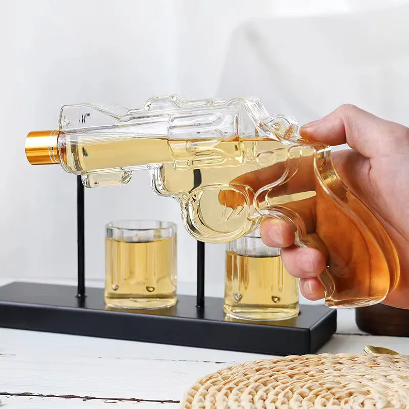 Juego de decantador de licor Revolver único
