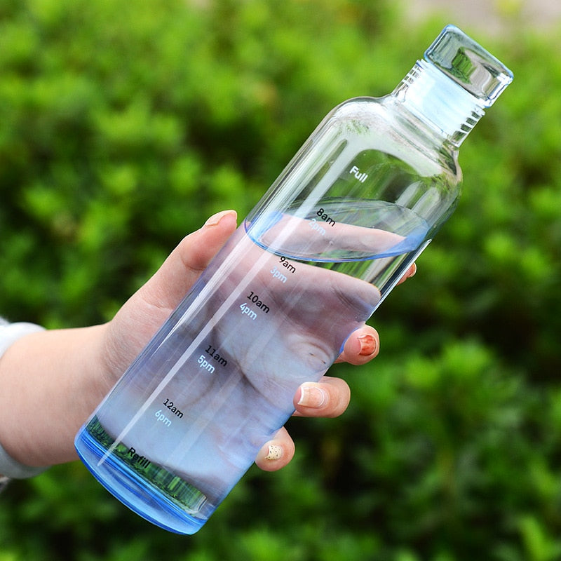 Botella de agua de vidrio resistente al calor Time Scale