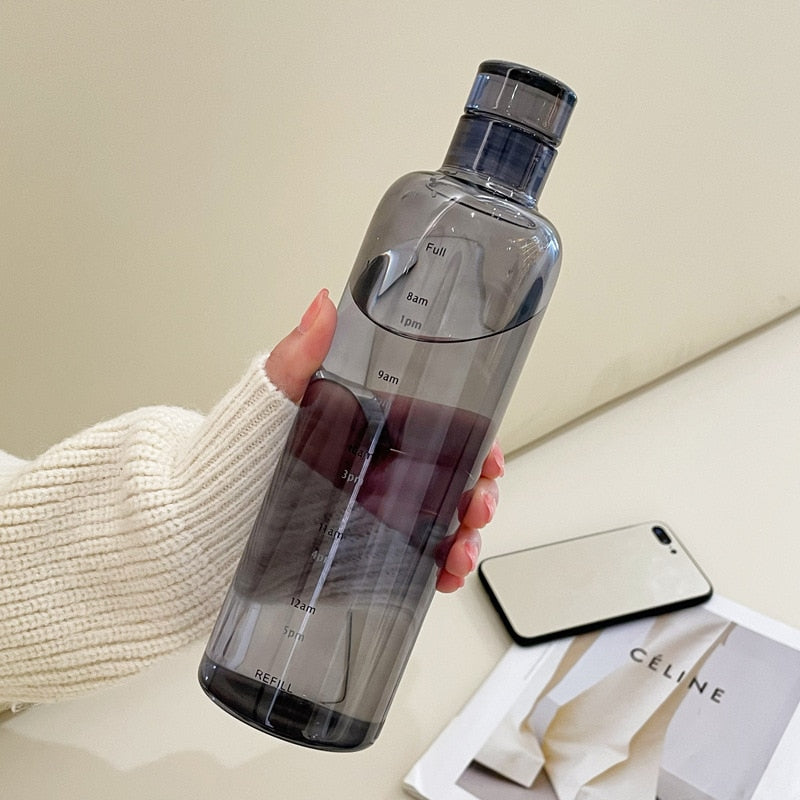 Botella de agua de vidrio resistente al calor Time Scale