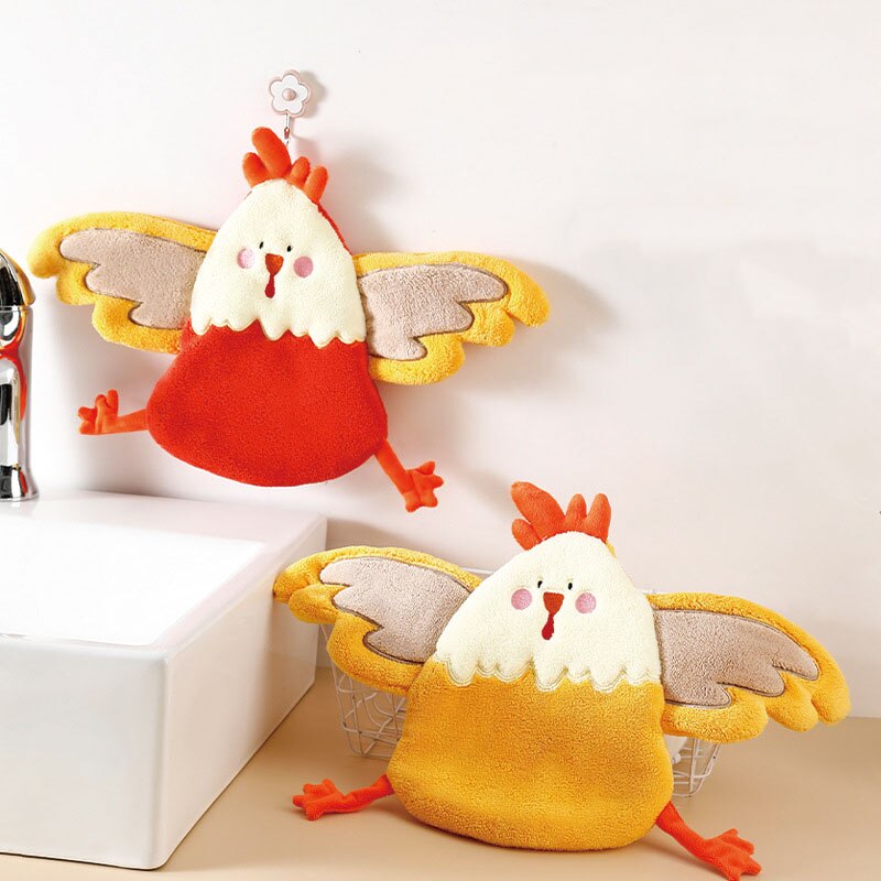 Toalla de manos de secado rápido con forma de pollo