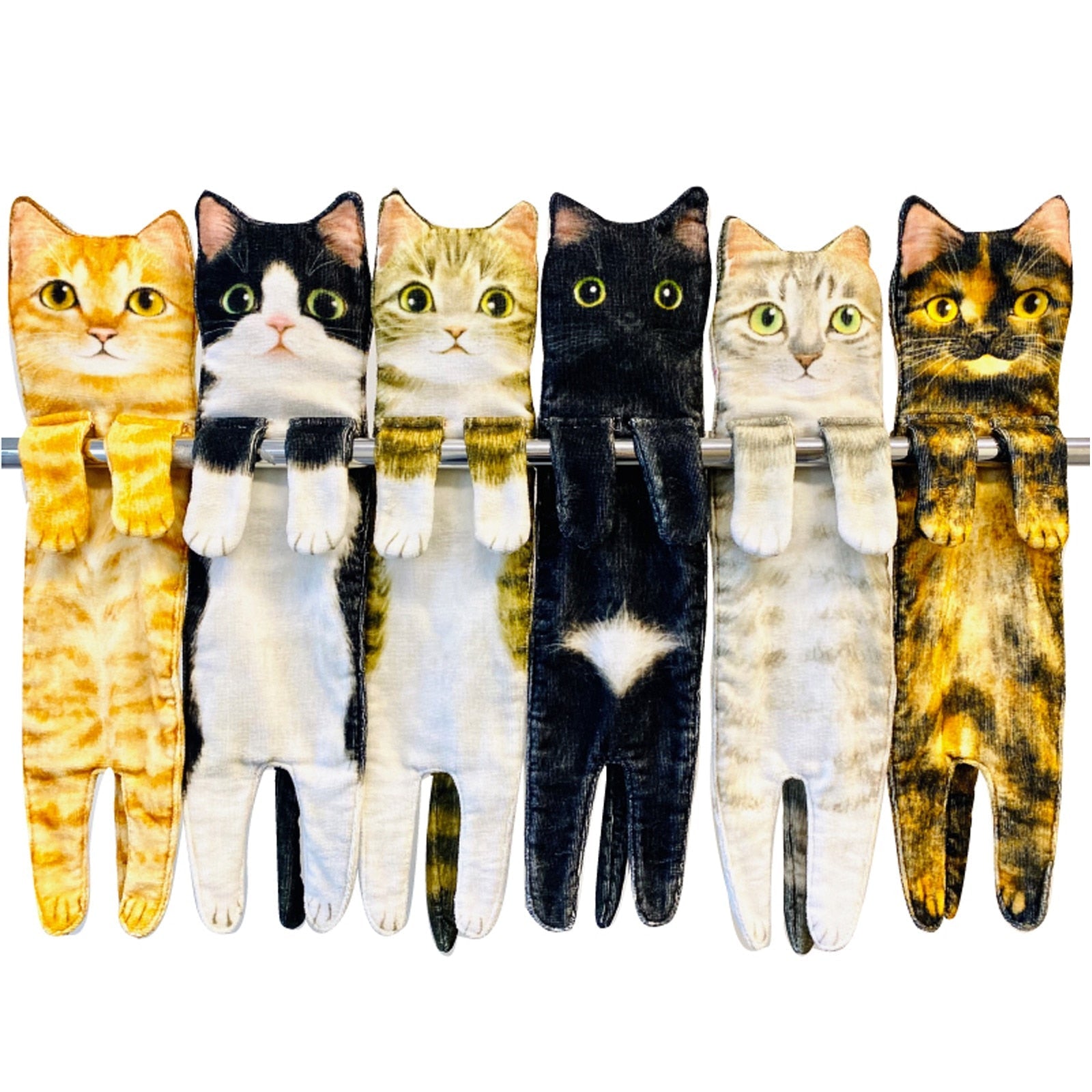Funny Cat Hand Towels