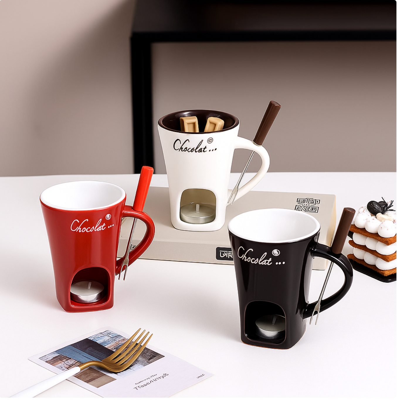 Chocolate Fondue Mug Set