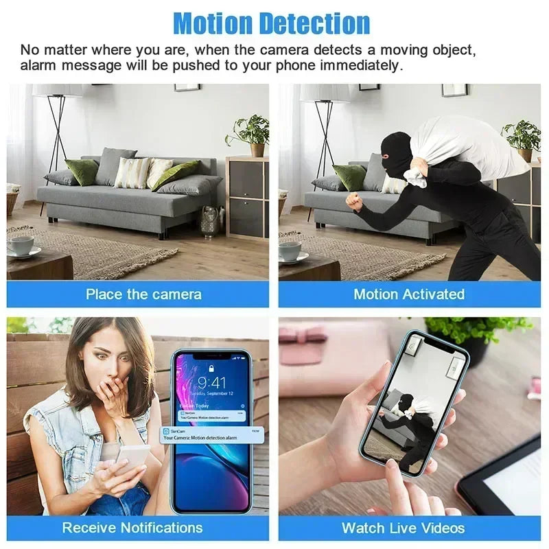 Mini cámara espía HD con detección de movimiento WiFi