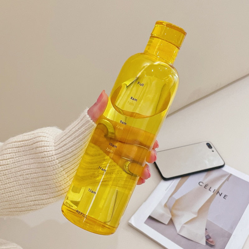 Botella de agua de vidrio resistente al calor Time Scale