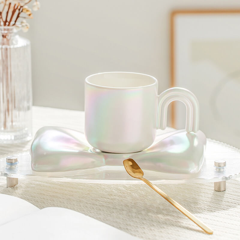 Spring Bowknot Ceramic Cup and Saucer