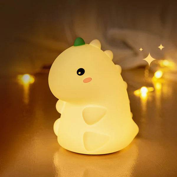 Luz nocturna LED de dinosaurio de silicona blanda