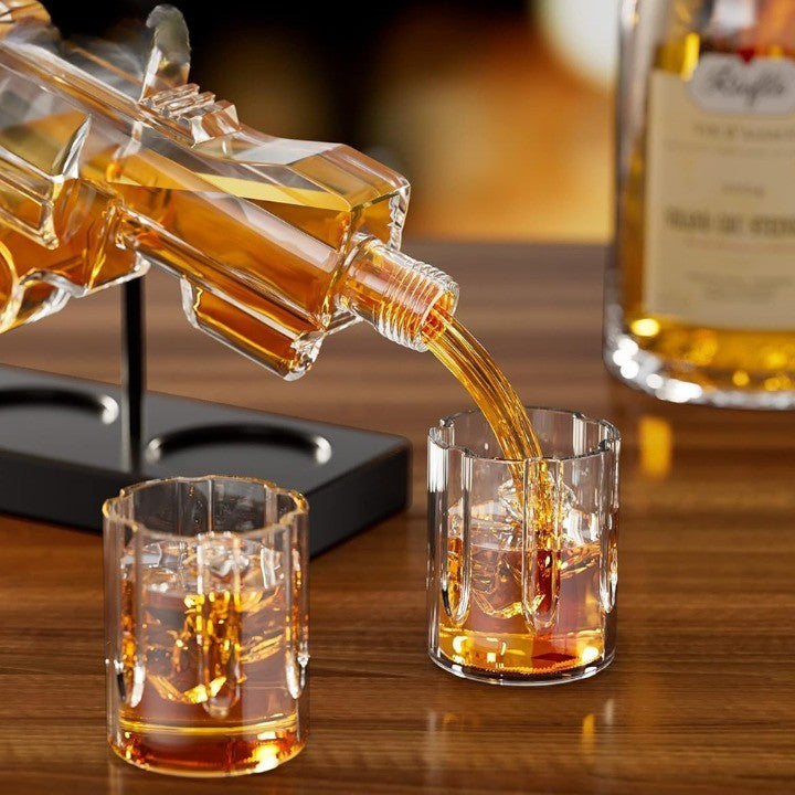 Juego de decantador de licor Revolver único