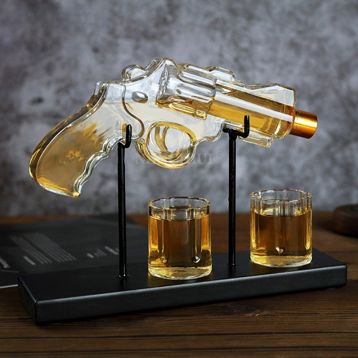 Juego de decantador de licor Revolver único