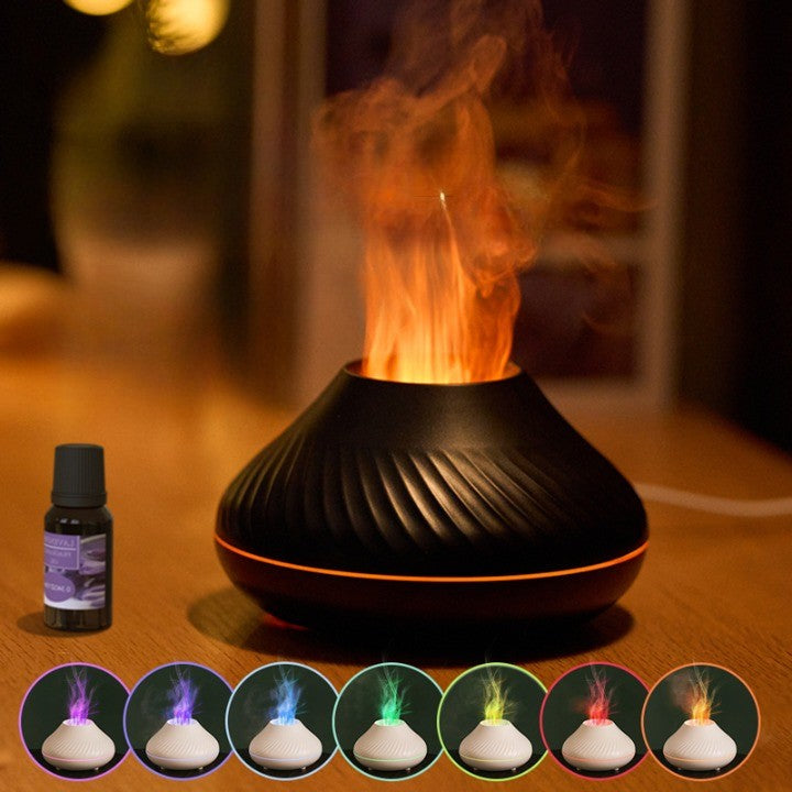 Lámpara humidificadora USB con forma de volcán luminoso 